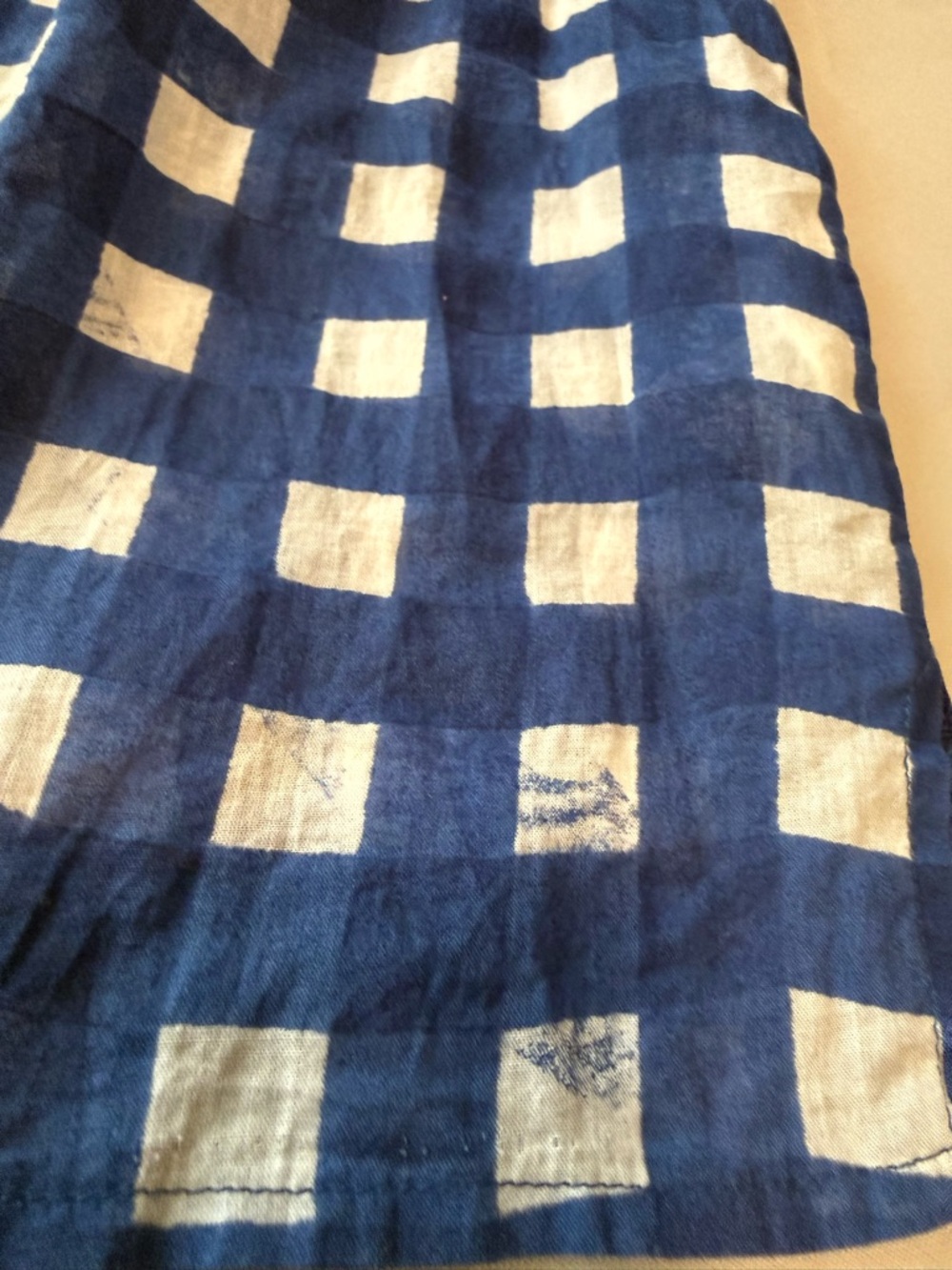 Cleobella Blue Check Gingham Ruffle V-Neck Top - Picture 8 of 9
